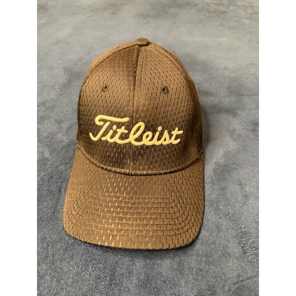 Titleist Golf Hat Black Mesh A-Flex Stretch Fit Baseball Cap Mens Size L XL